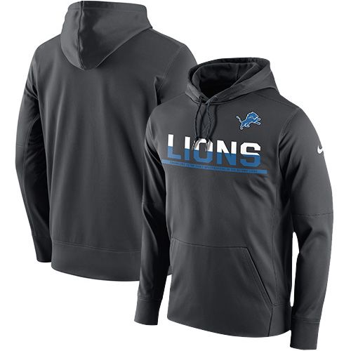 Men's Detroit Lions Nike Anthracite Sideline Circuit Pullover ...